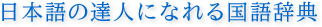 日本語の達人になれる国語辞典